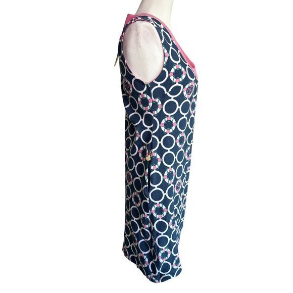 Tracy Negoshian Dress Size Small NWT Life Preserver Sleeveless Blue Pink Sheath - Picture 5 of 9